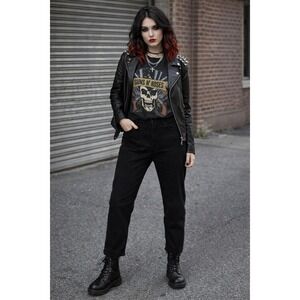 Nili Lotan x Target Black Straight Leg Pants Size 12 Cotton Stretch Punk Goth